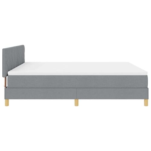 LED Box Spring Krevet Svijetlo siva 180 x 200 cm tkanina - Svjetlosiva 180 x 200 cm Dizajn s rombovima Cijena