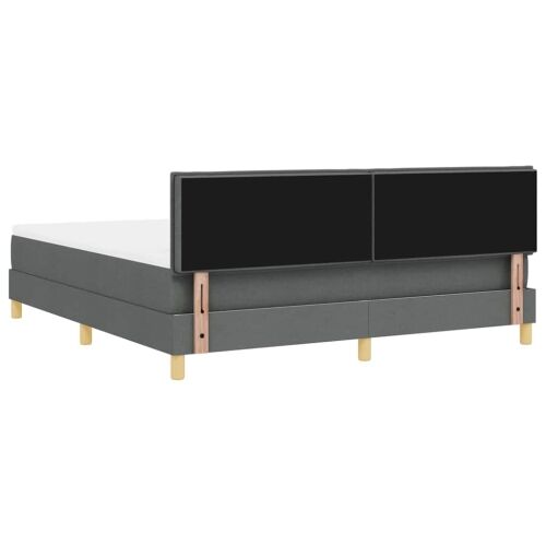 LED Box Spring Krevet Tamno siva 180 x 200 cm tkanina - Tamno siva 180 x 200 cm Dizajn s rombovima Cijena