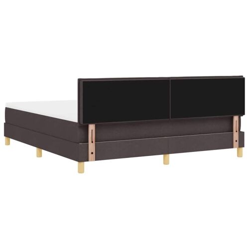 LED Box Spring Krevet Tamno smeđa 180 x 200 cm tkanina - Tamno smeđa 180 x 200 cm Dizajn s rombovima Cijena