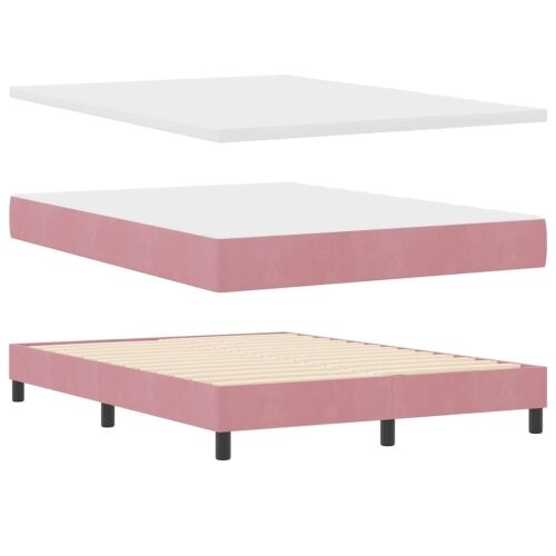 LED Box Spring Krevet s madracem Ružičasta 160 x 200 cm Baršun - Ružičasta 160 x 200 cm Kristal s dugmadima Cijena