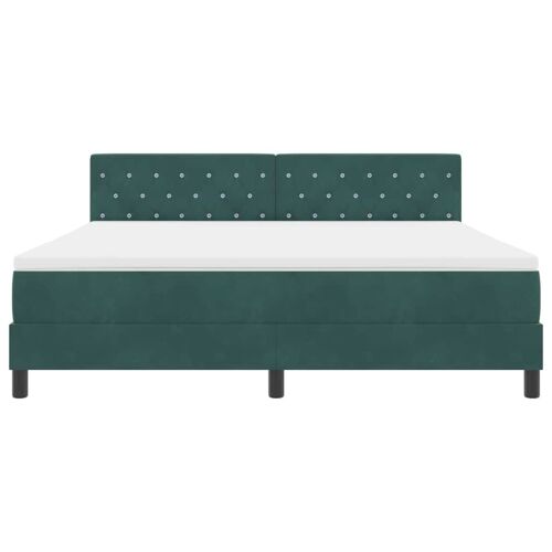 LED Box Spring Krevet Tamnozelena 180 x 200 cm Baršun - Tamnozelena 180 x 200 cm Kristal s dugmadima Cijena