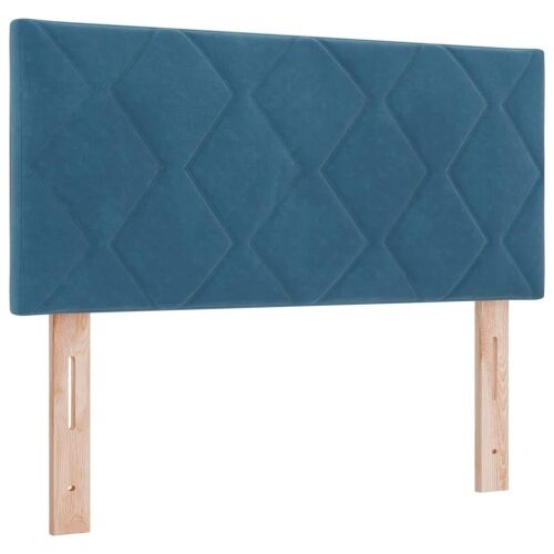 LED Box Spring Krevet Tamno plava 120 x 190 cm Baršun - Tamno plava 120 x 190 cm Dizajn s rombovima Cijena