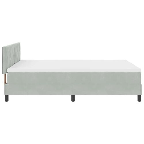 LED Box Spring Krevet Svijetlo siva 160 x 200 cm Baršun - Svjetlosiva 160 x 200 cm Dizajn s rombovima Cijena