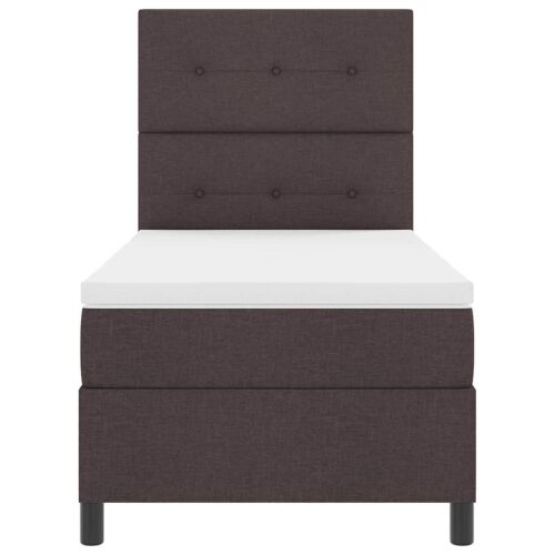Box spring krevet Tamno smeđa 100 x 200 cm tkanina - Tamno smeđa 100 x 200 cm Prošiveno gumbima Cijena