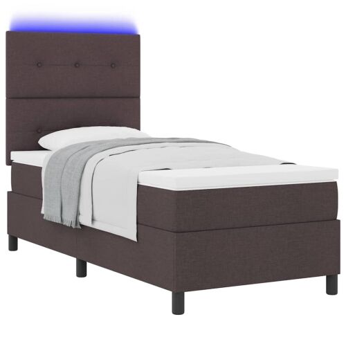 Box spring krevet Tamno smeđa 100 x 200 cm tkanina - Tamno smeđa 100 x 200 cm Prošiveno gumbima Cijena