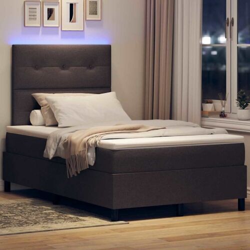 Box spring krevet Tamno smeđa 120 x 190 cm tkanina - Tamno smeđa 120 x 190 cm Prošiveno gumbima Cijena