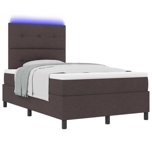 Box spring krevet Tamno smeđa 120 x 190 cm tkanina - Tamno smeđa 120 x 190 cm Prošiveno gumbima Cijena