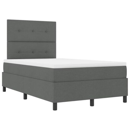 Box spring krevet Tamno siva 120 x 200 cm tkanina - Tamno siva 120 x 200 cm Prošiveno gumbima Cijena