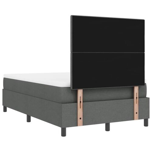 Box spring krevet Tamno siva 120 x 200 cm tkanina - Tamno siva 120 x 200 cm Prošiveno gumbima Cijena