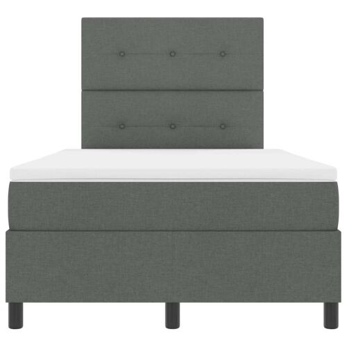 Box spring krevet Tamno siva 120 x 200 cm tkanina - Tamno siva 120 x 200 cm Prošiveno gumbima Cijena