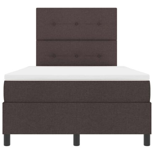 Box spring krevet Tamno smeđa 120 x 200 cm tkanina - Tamno smeđa 120 x 200 cm Prošiveno gumbima Cijena