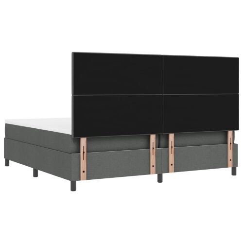 Box spring krevet Tamno siva 200 x 200 cm tkanina - Tamno siva 200 x 200 cm Prošiveno gumbima Cijena
