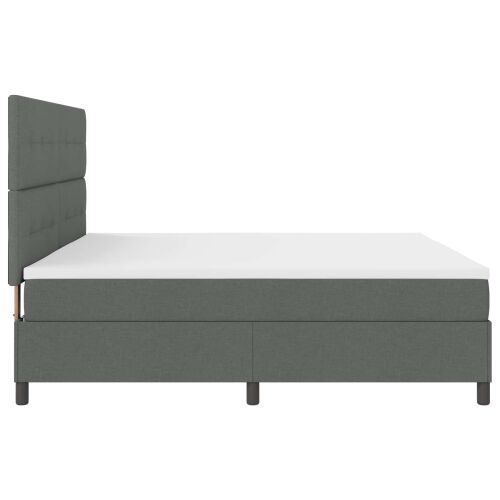 Box spring krevet Tamno siva 200 x 200 cm tkanina - Tamno siva 200 x 200 cm Prošiveno gumbima Cijena