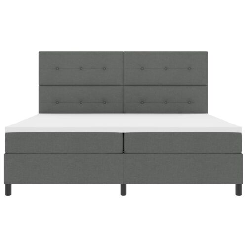 Box spring krevet Tamno siva 200 x 200 cm tkanina - Tamno siva 200 x 200 cm Prošiveno gumbima Cijena