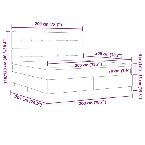Box spring krevet Tamno siva 200 x 200 cm tkanina - Tamno siva 200 x 200 cm Prošiveno gumbima Cijena