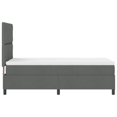 Box spring krevet Tamno siva 90 x 190 cm tkanina - Tamno siva 90 x 190 cm Dizajn s rombovima Cijena