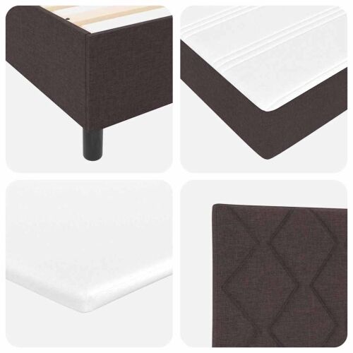 Box spring krevet Tamno smeđa 90 x 190 cm tkanina - Tamno smeđa 90 x 190 cm Dizajn s rombovima Cijena