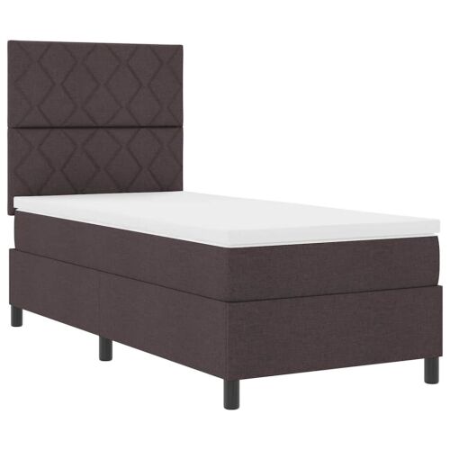 Box spring krevet Tamno smeđa 90 x 190 cm tkanina - Tamno smeđa 90 x 190 cm Dizajn s rombovima Cijena