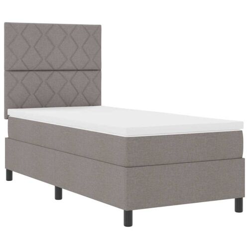 Box spring krevet Sivo-smeđa 90 x 200 cm tkanina - Sivo-smeđa 90 x 200 cm Dizajn s rombovima Cijena