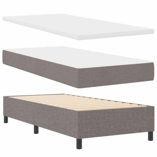 Box spring krevet Sivo-smeđa 90 x 200 cm tkanina - Sivo-smeđa 90 x 200 cm Dizajn s rombovima Cijena