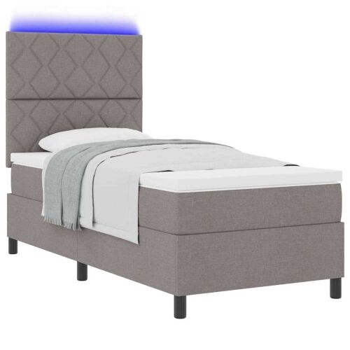Box spring krevet Sivo-smeđa 90 x 200 cm tkanina - Sivo-smeđa 90 x 200 cm Dizajn s rombovima Cijena