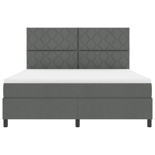 Box spring krevet Tamno siva 180 x 200 cm tkanina - Tamno siva 180 x 200 cm Dizajn s rombovima Cijena