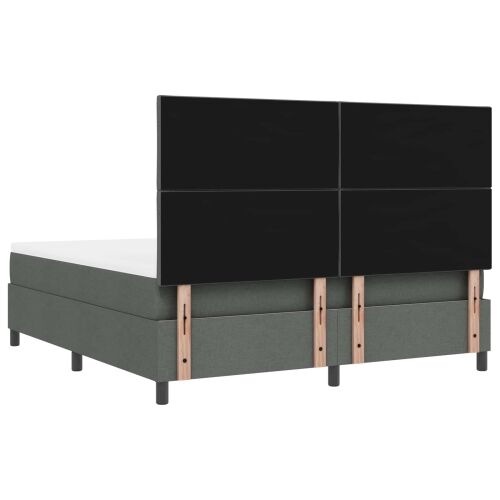 Box spring krevet Tamno siva 180 x 200 cm tkanina - Tamno siva 180 x 200 cm Dizajn s rombovima Cijena
