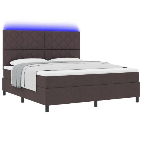 Box spring krevet Tamno smeđa 180 x 200 cm tkanina - Tamno smeđa 180 x 200 cm Dizajn s rombovima Cijena