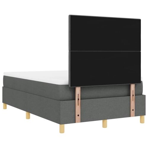 LED Box Spring Krevet Tamno siva 120 x 190 cm tkanina - Tamno siva 120 x 190 cm Prošiveno gumbima Cijena