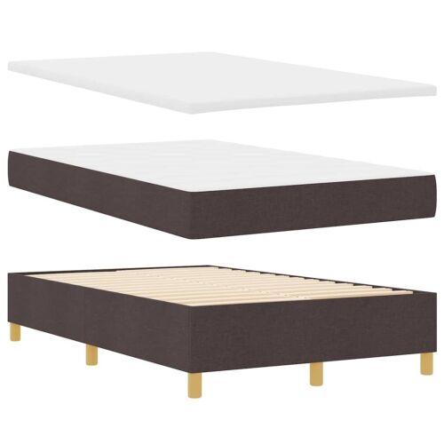 LED Box Spring Krevet Tamno smeđa 120 x 200 cm tkanina - Tamno smeđa 120 x 200 cm Prošiveno gumbima Cijena