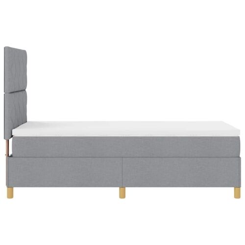 LED Box Spring Krevet Svijetlo siva 90 x 200 cm tkanina - Svjetlosiva 90 x 200 cm Dizajn s rombovima Cijena