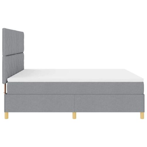 LED Box Spring Krevet Svijetlo siva 180 x 200 cm tkanina - Svjetlosiva 180 x 200 cm Dizajn s rombovima Cijena