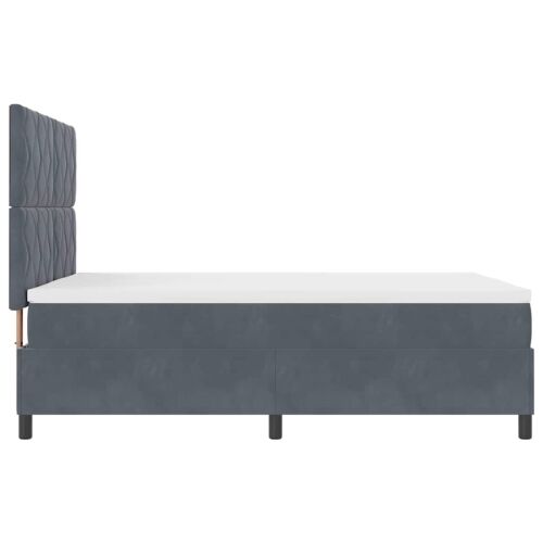 LED Box Spring Krevet Tamno siva 160 x 200 cm Baršun - Tamno siva 160 x 200 cm Dizajn s rombovima Cijena