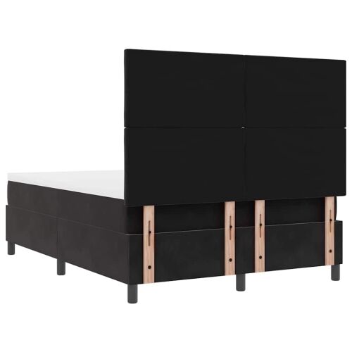 LED Box Spring Krevet s uzglavljem Crna 160 x 200 cm Baršun - Crna 160 x 200 cm Dizajn s rombovima Cijena