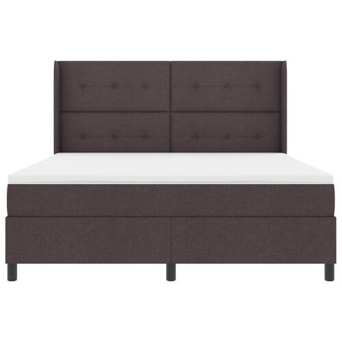 LED Box Spring Krevet Tamno smeđa 180 x 200 cm tkanina - Tamno smeđa 180 x 200 cm Prošiveno gumbima Cijena
