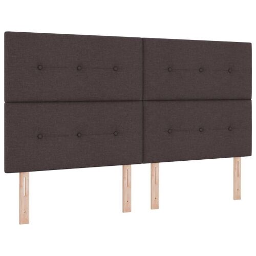 LED Box Spring Krevet Tamno smeđa 180 x 200 cm tkanina - Tamno smeđa 180 x 200 cm Prošiveno gumbima Cijena