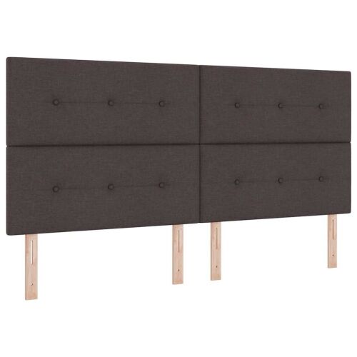 LED Box Spring Krevet Tamno smeđa 200 x 200 cm tkanina - Tamno smeđa 200 x 200 cm Prošiveno gumbima Cijena