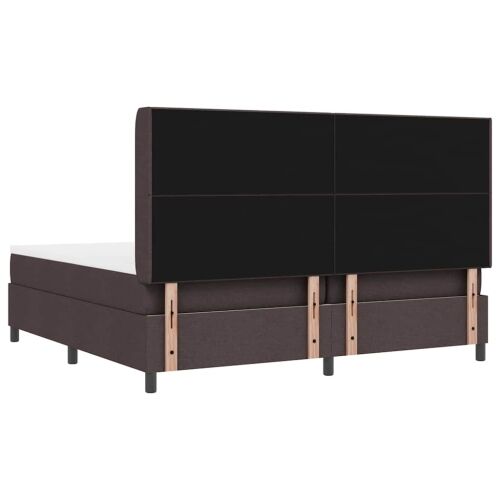 LED Box Spring Krevet Tamno smeđa 200 x 200 cm tkanina - Tamno smeđa 200 x 200 cm Prošiveno gumbima Cijena