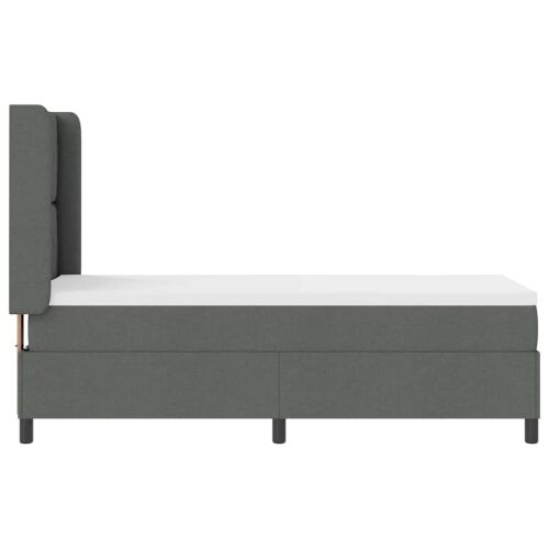 LED Box Spring Krevet Tamno siva 90 x 190 cm tkanina - Tamno siva 90 x 190 cm Dizajn s rombovima Cijena