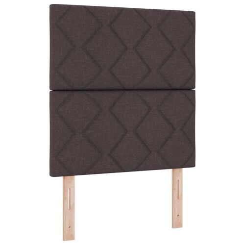 LED Box Spring Krevet Tamno smeđa 90 x 190 cm tkanina - Tamno smeđa 90 x 190 cm Dizajn s rombovima Cijena