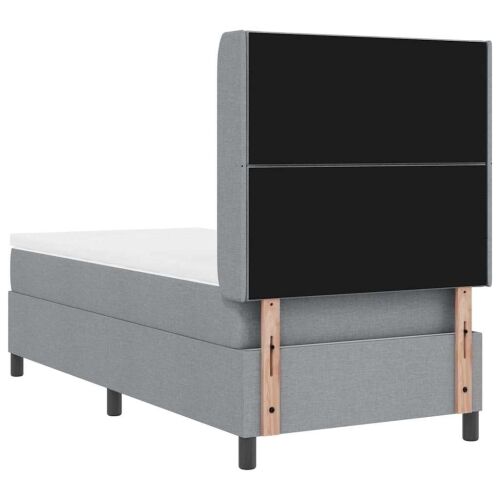 LED Box Spring Krevet Svijetlo siva 90 x 200 cm tkanina - Svjetlosiva 90 x 200 cm Dizajn s rombovima Cijena