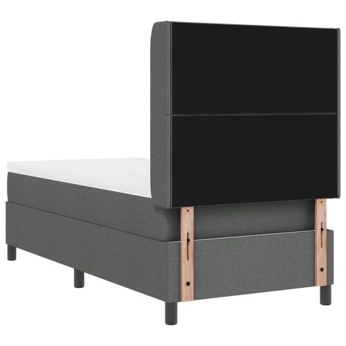 LED Box Spring Krevet Tamno siva 90 x 200 cm tkanina - Tamno siva 90 x 200 cm Dizajn s rombovima Cijena