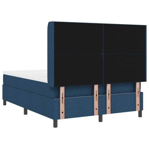 LED Box Spring Krevet s uzglavljem Plava 160 x 200 cm tkanina - Plava 160 x 200 cm Dizajn s rombovima Cijena