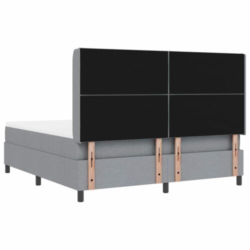 LED Box Spring Krevet Svijetlo siva 180 x 200 cm tkanina - Svjetlosiva 180 x 200 cm Dizajn s rombovima Cijena