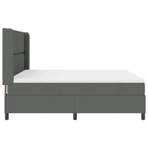 LED Box Spring Krevet Tamno siva 180 x 200 cm tkanina - Tamno siva 180 x 200 cm Dizajn s rombovima Cijena