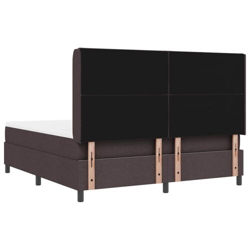 LED Box Spring Krevet Tamno smeđa 180 x 200 cm tkanina - Tamno smeđa 180 x 200 cm Dizajn s rombovima Cijena