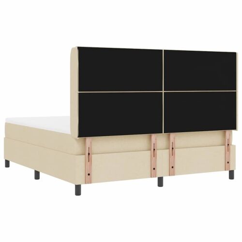 LED Box Spring Krevet s uzglavljem Krema 180 x 200 cm tkanina - Krema 180 x 200 cm Dizajn s rombovima Cijena