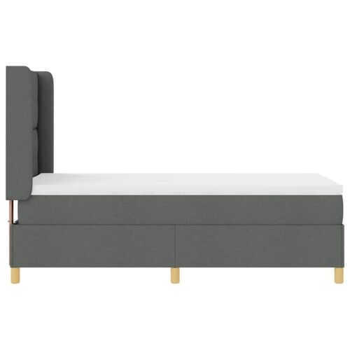 Box spring krevet s LED trakama Siva 100 x 200 cm tkanina - Tamno siva 100 x 200 cm Prošiveno gumbima Cijena