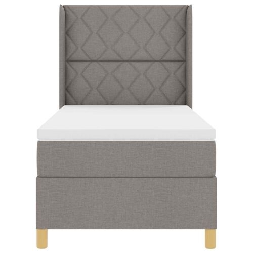 Box spring krevet Sivo-smeđa 90 x 200 cm tkanina - Sivosmeđa 90 x 200 cm Dizajn s rombovima Cijena