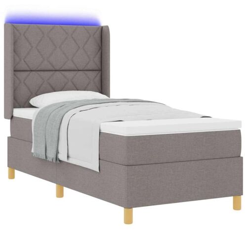 Box spring krevet Sivo-smeđa 90 x 200 cm tkanina - Sivosmeđa 90 x 200 cm Dizajn s rombovima Cijena